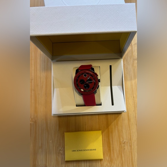Movado Bold TR90 Watch With 43.5mm Black & Red Chronograph Face & Red Band - Picture 9 of 9